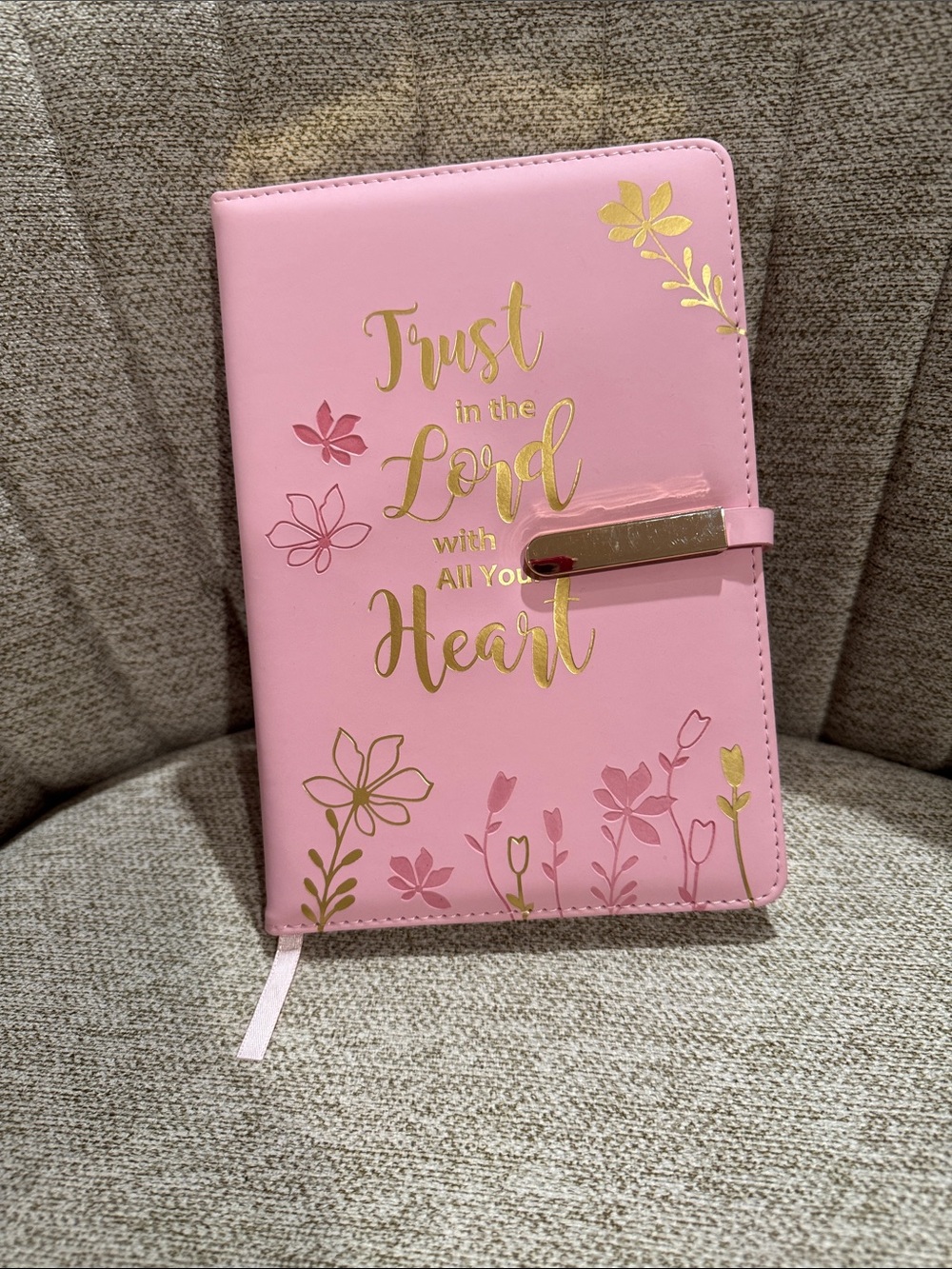 New Pink Faith Journal with Gold Foil Text